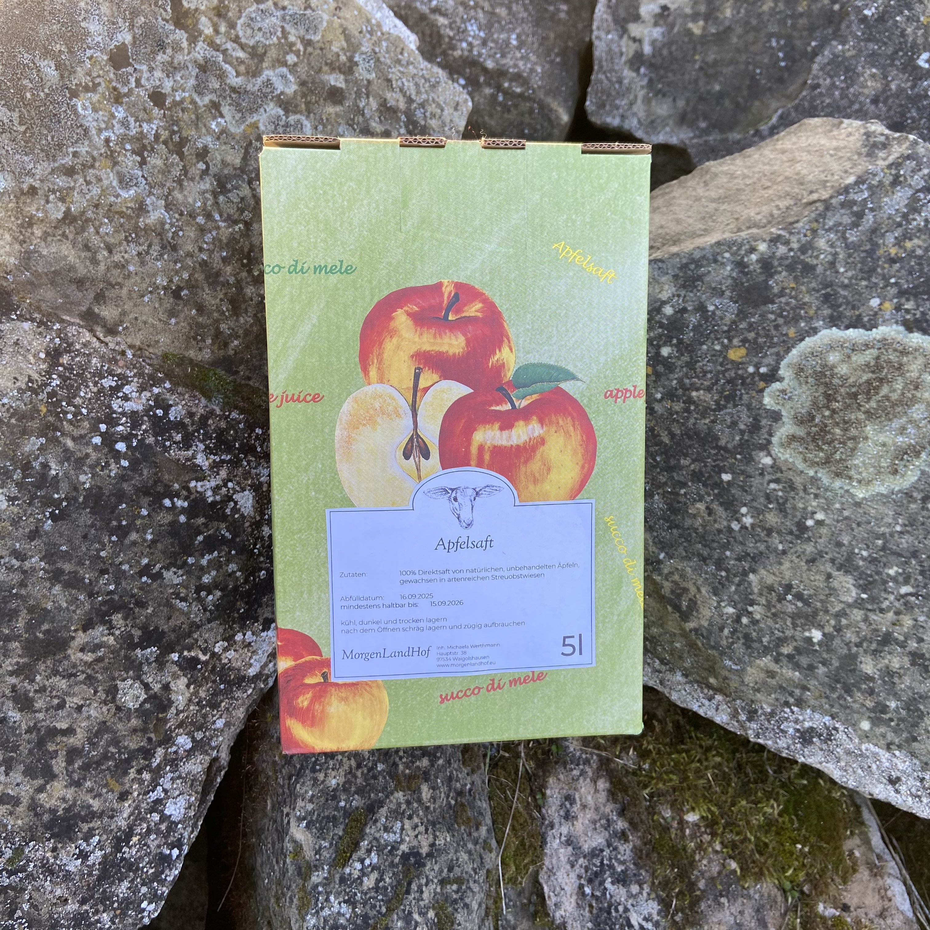 Apfelsaft in 5l Kartons Direktsaft unbehandeltes Streuobst haltbar